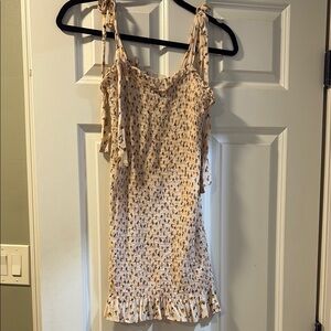 Cream and Black Patterned Dress